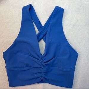 TLF Marlin Blue Tempo ribbed Crisscross Sports Bra